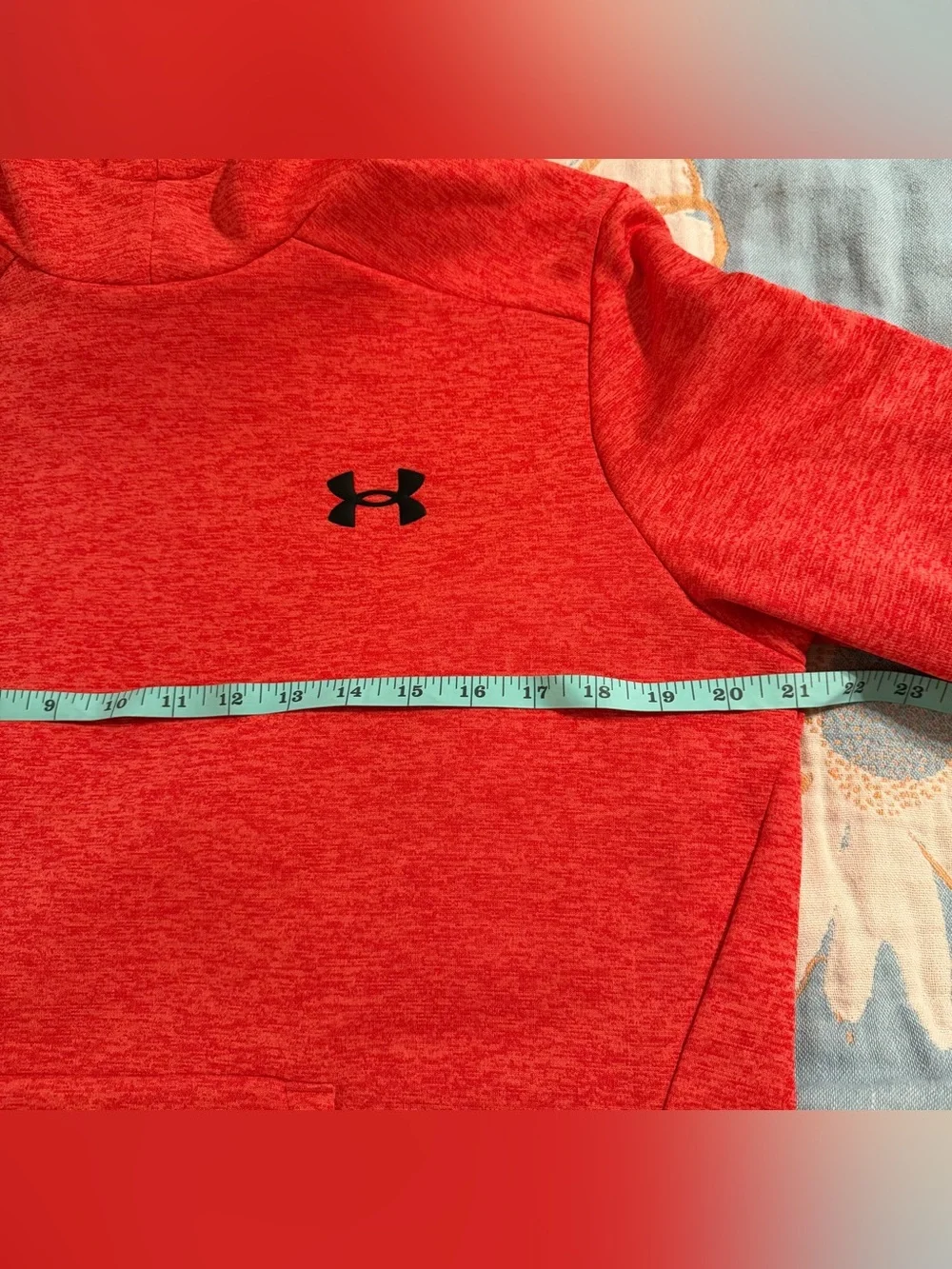 Under Armour Pullover Hoodie Mens Sz Small Fleece Twist Red Loose Fit Drawstring